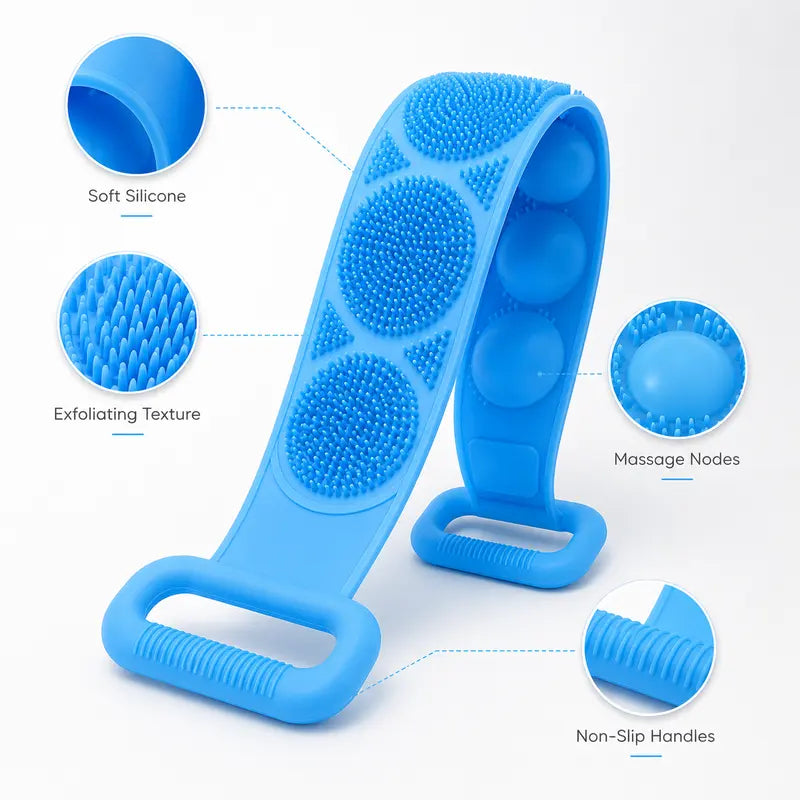 2-in-1 Silicone Back Scrubber and Bath Brush