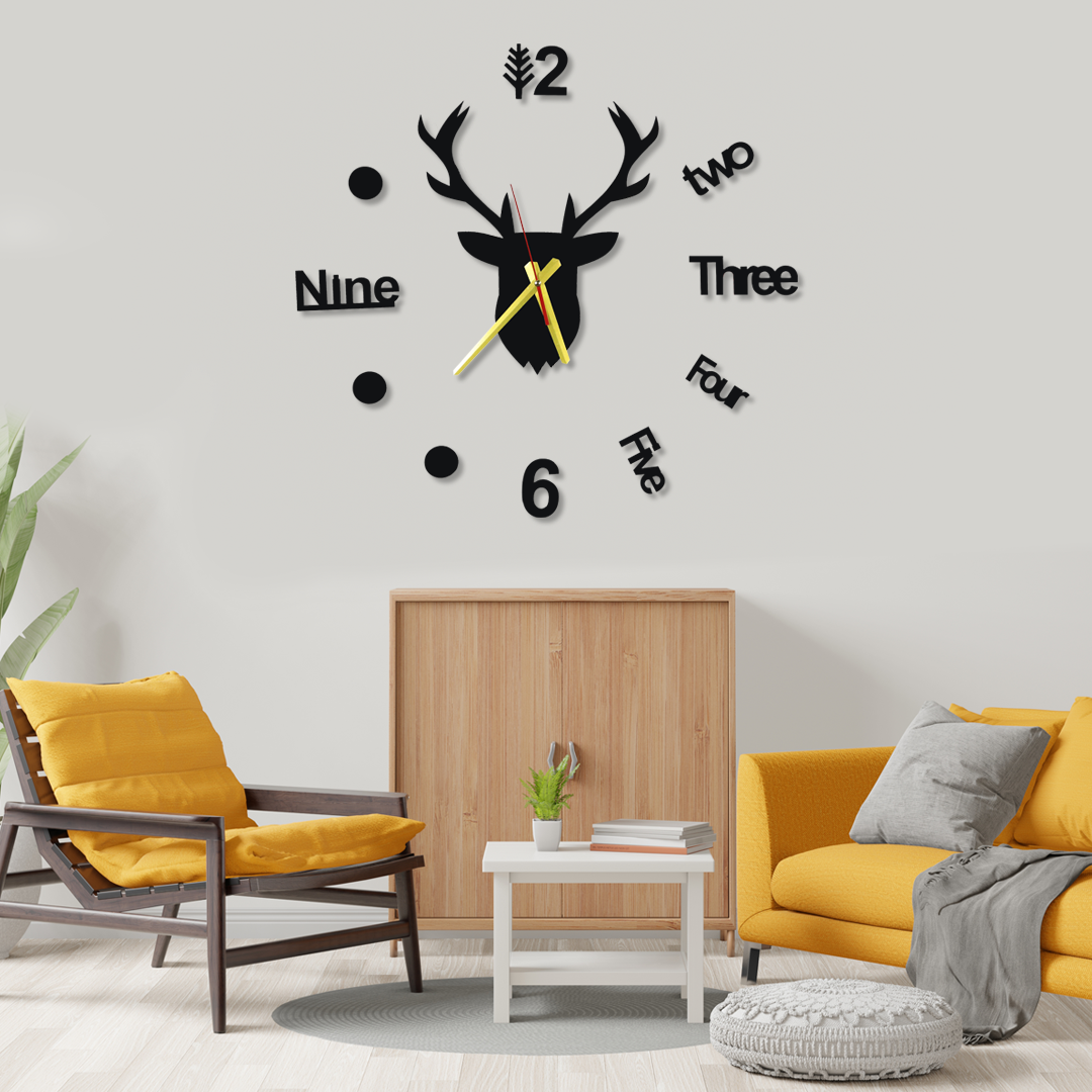 Nordic Deer Wall Clock Acrylic T-1004