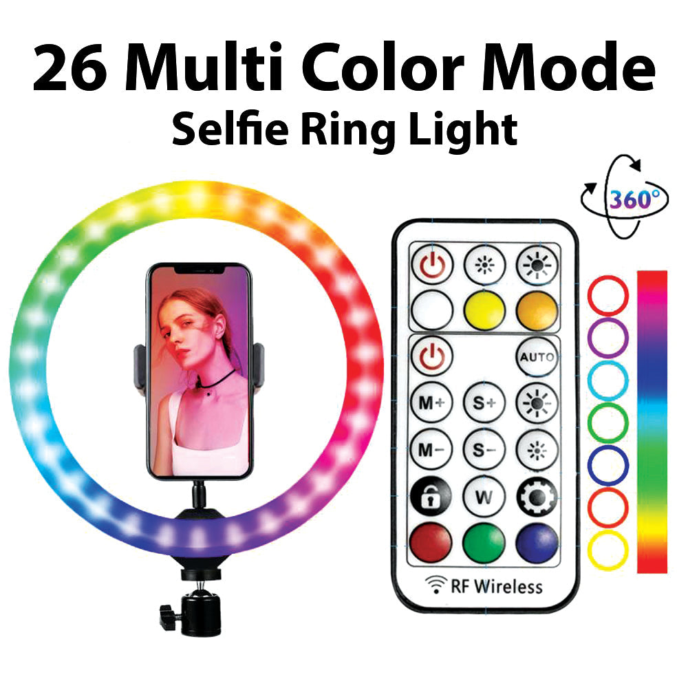 Speed-x 26cm 26color RGB ring light with remote - Techlojee