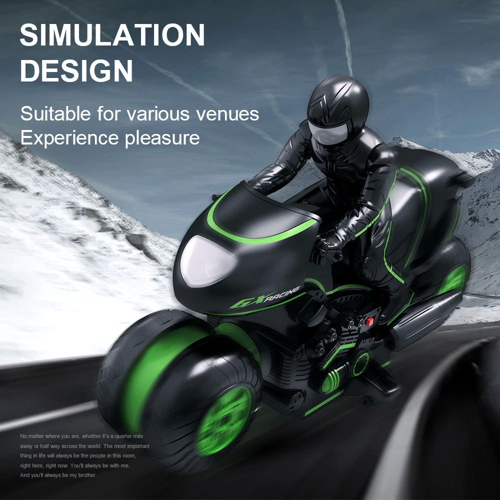360° Spinning Action Rotating Drift RC Stunt Motorbike