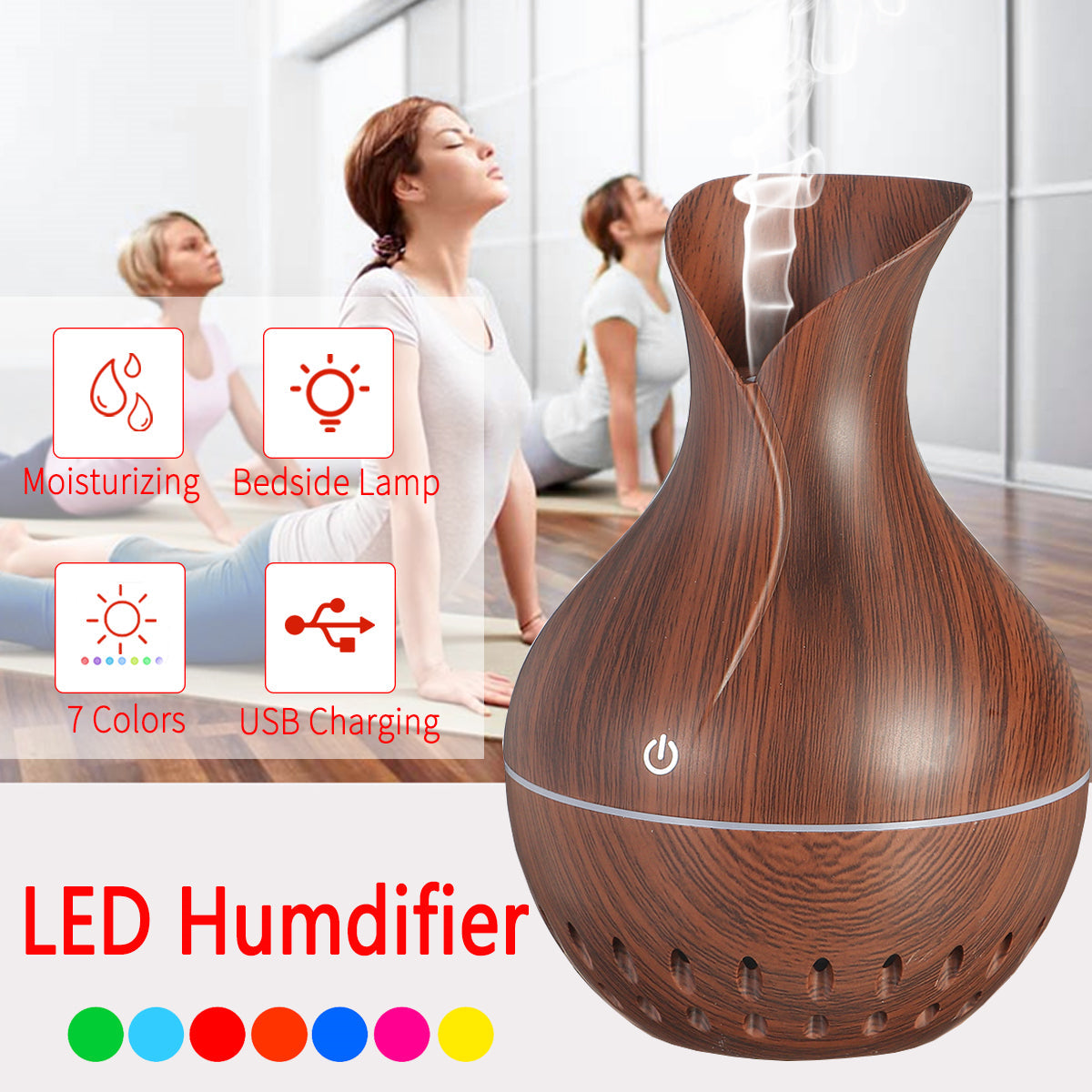 Mini Aroma Humidifier Air Freshener 100ML - Dark Brown - Techlojee