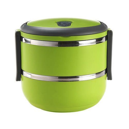 Multicolor 2 Layer Lunch Box Green - Techlojee