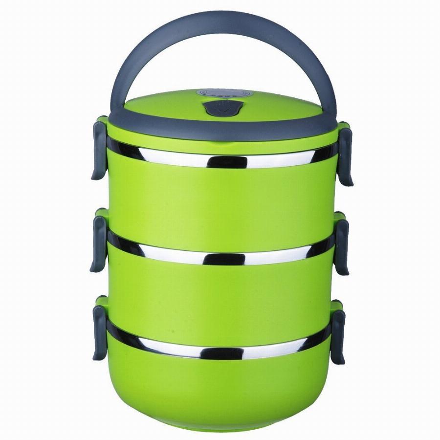3 Layer Stainless Steel Round Lunchbox - Techlojee