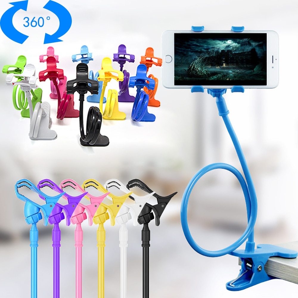 Lifedream Flexible 360 Clip Cell Phone Holder Lazy Neck Desk Bracket Mount Stand Universal Desktop Cell Phone Stand Tablet Stand - Techlojee