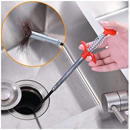 Drain Unblocker Stick Snake Cleaner Hair Remover Brush Tool Sink Kitchen - Techlojee