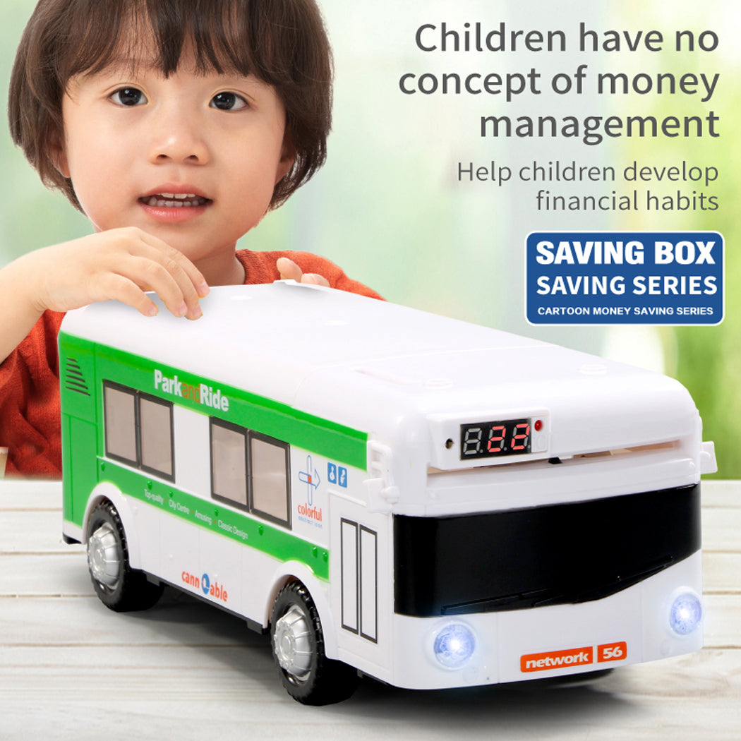 Bus Piggy Bank ATM With Light And Sound