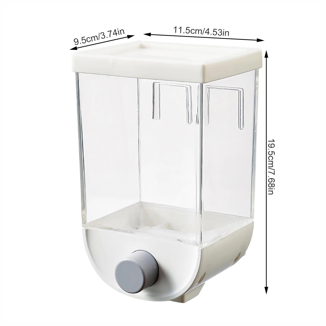 Wall Hanging Cereal Dispenser Kitchen Dry Food Grain Container