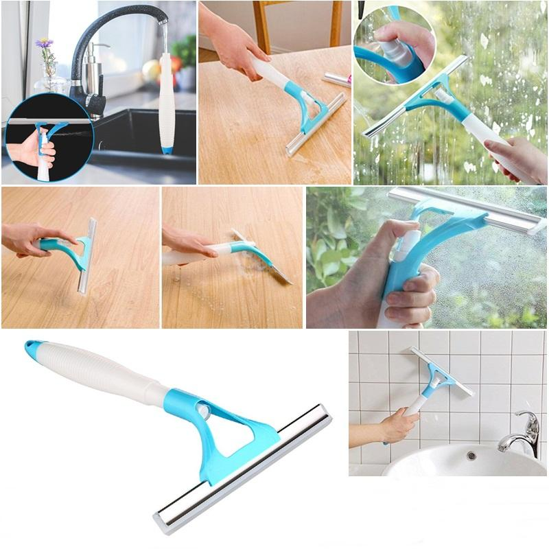 Glass Window Wiper Cleaner with Spray Bottle