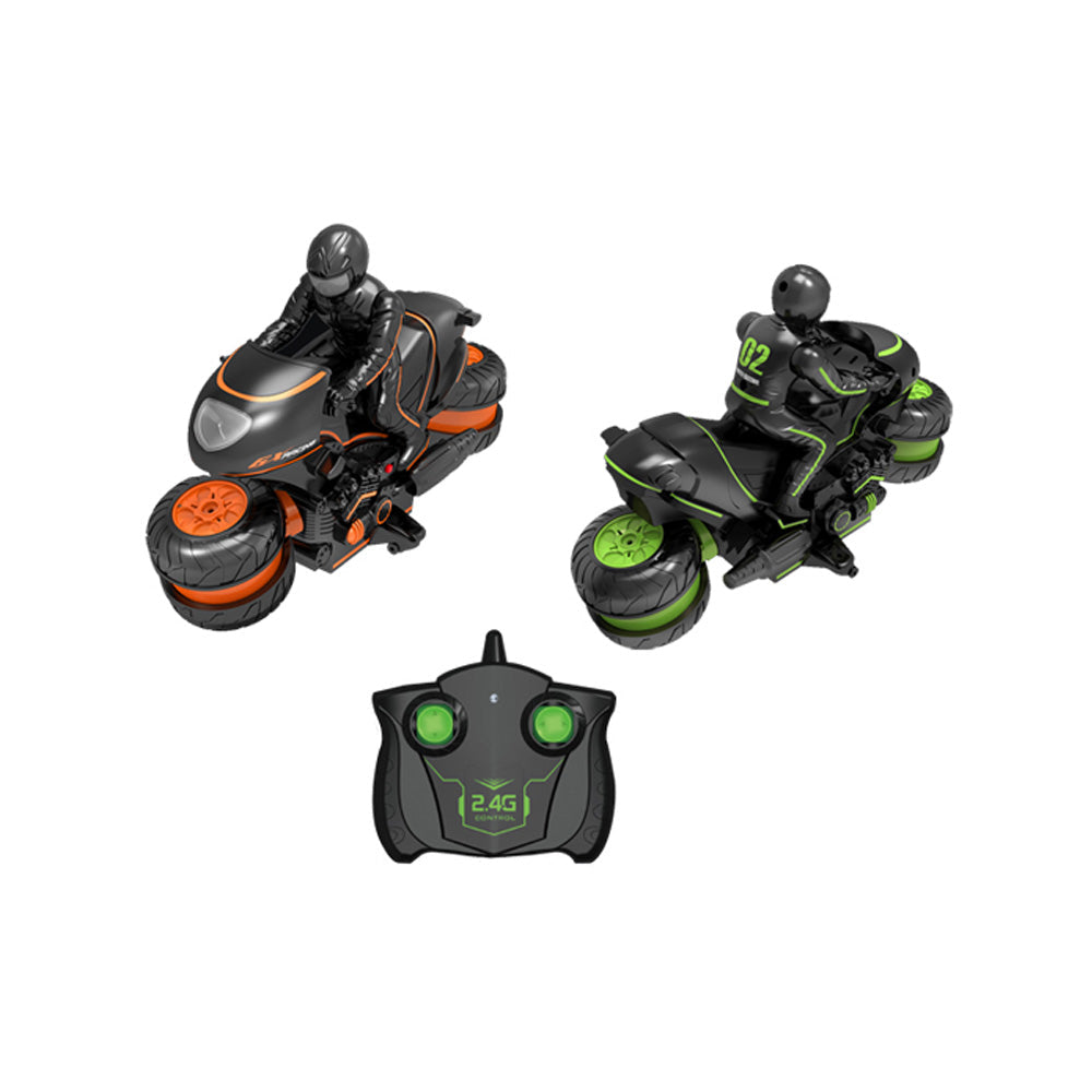 360° Spinning Action Rotating Drift RC Stunt Motorbike