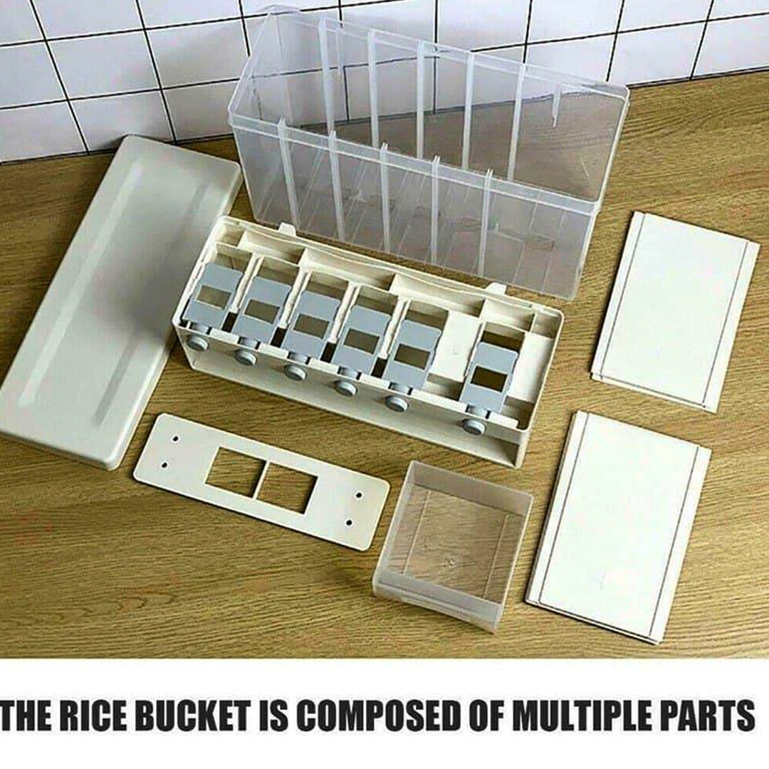 6 in1 Wall Mounted Cereal Dispenser Dry Food Storage Container
