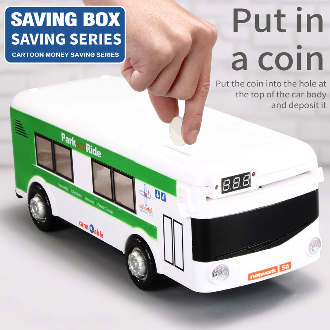 Bus Piggy Bank ATM With Light And Sound
