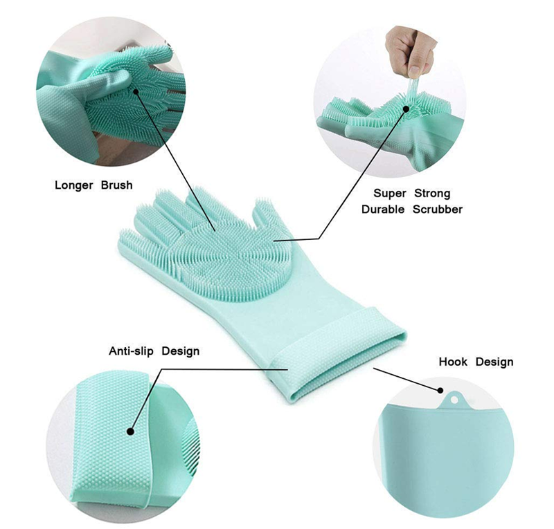 Magic Dishwashing Silicone Scrubbing Gloves