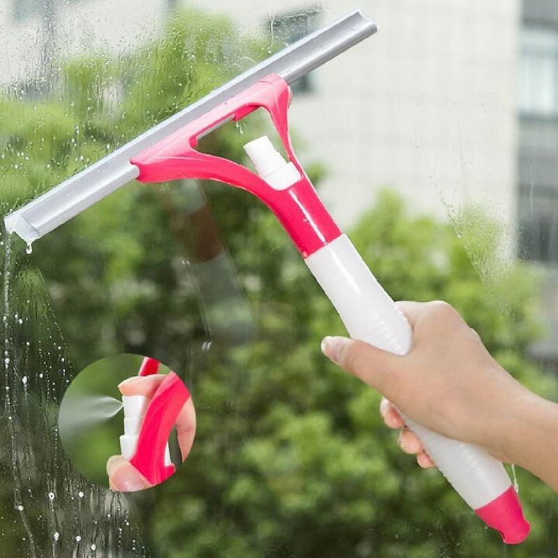 Glass Window Wiper Cleaner with Spray Bottle