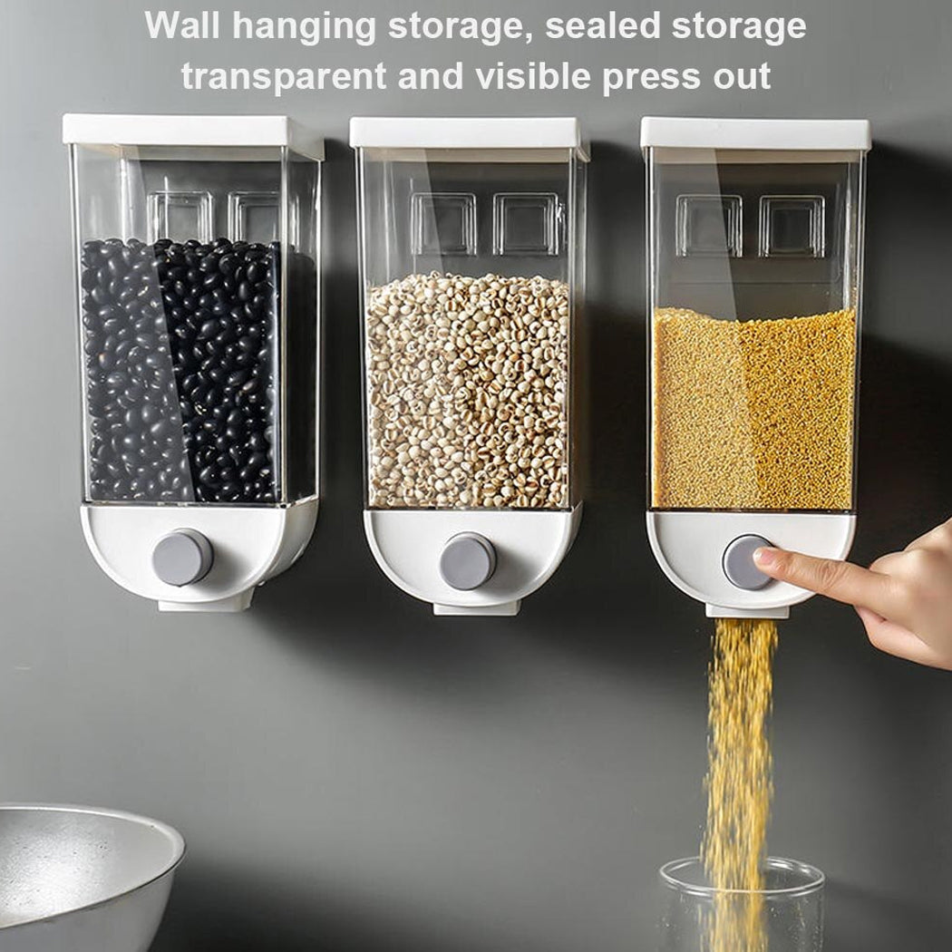 Wall Hanging Cereal Dispenser Kitchen Dry Food Grain Container