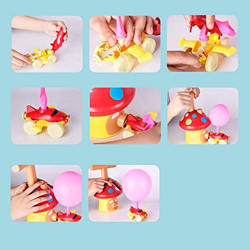 Mushroom Balloon Powered Car Set With Flying Rocket Launcher