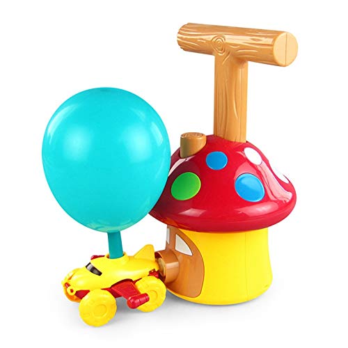 Mushroom Balloon Powered Car Set With Flying Rocket Launcher