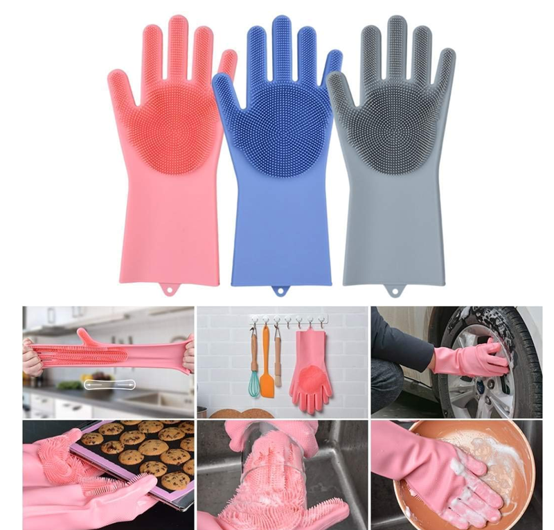 Magic Dishwashing Silicone Scrubbing Gloves