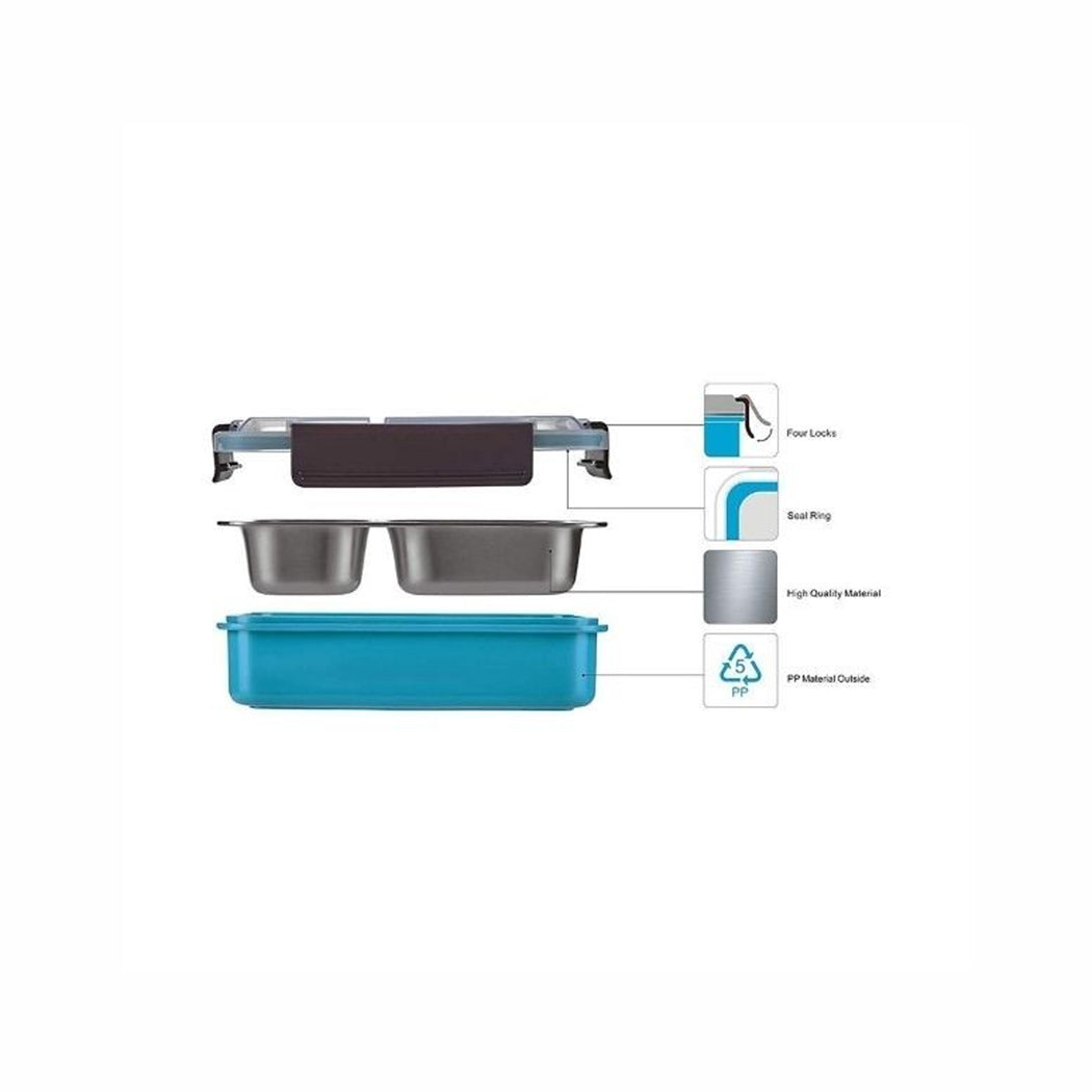 TEDEMEI Stainless Steel Insulated Lunch Box With 2 Compartments