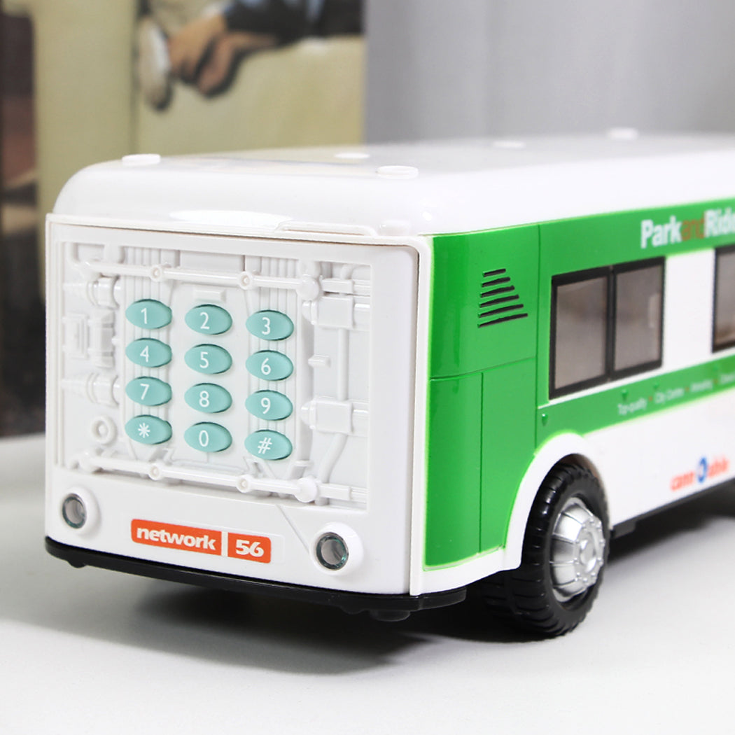 Bus Piggy Bank ATM With Light And Sound