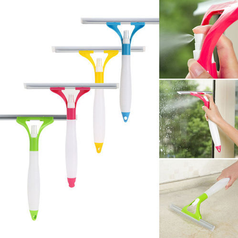 Glass Window Wiper Cleaner with Spray Bottle