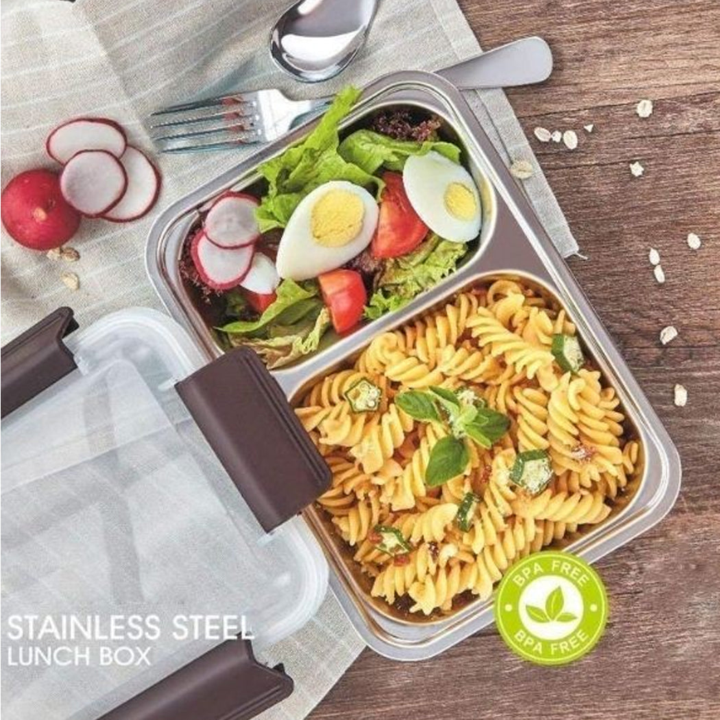 TEDEMEI Stainless Steel Insulated Lunch Box With 2 Compartments