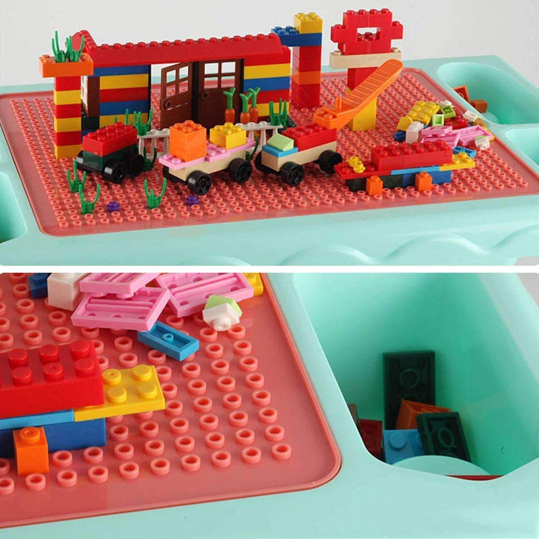 Multi-functional Toy Block Table with 300 Building Block Pieces