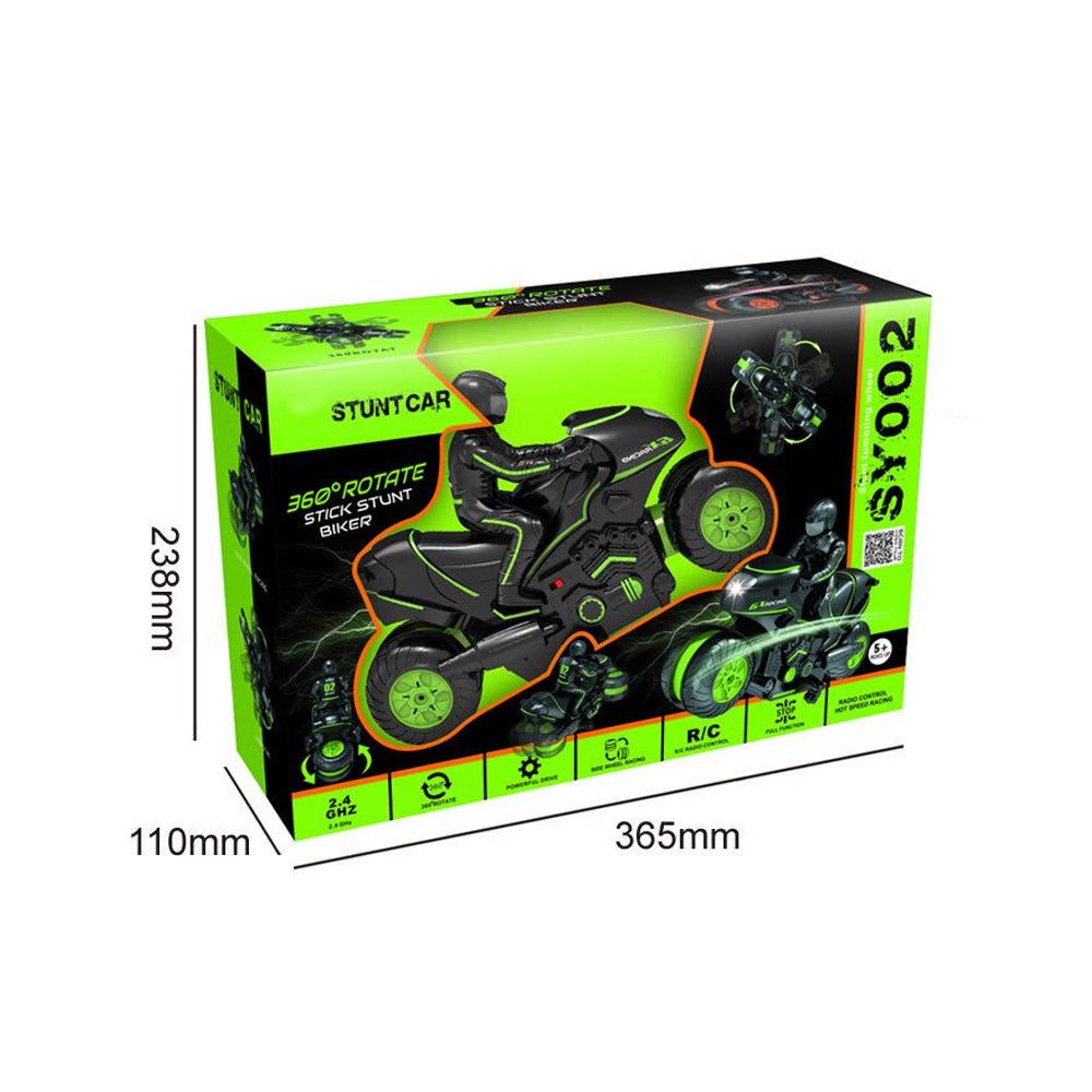 360° Spinning Action Rotating Drift RC Stunt Motorbike