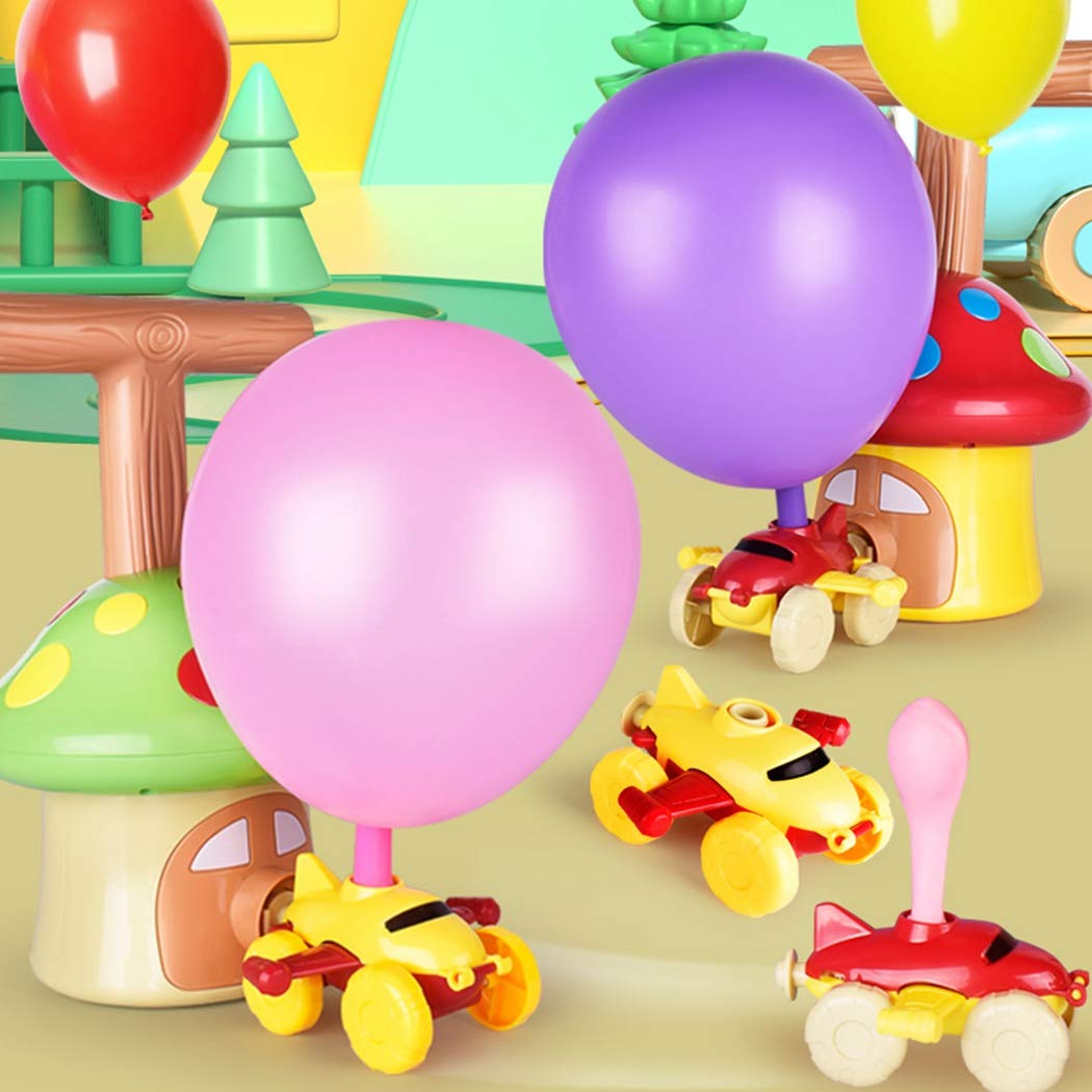 Mushroom Balloon Powered Car Set With Flying Rocket Launcher