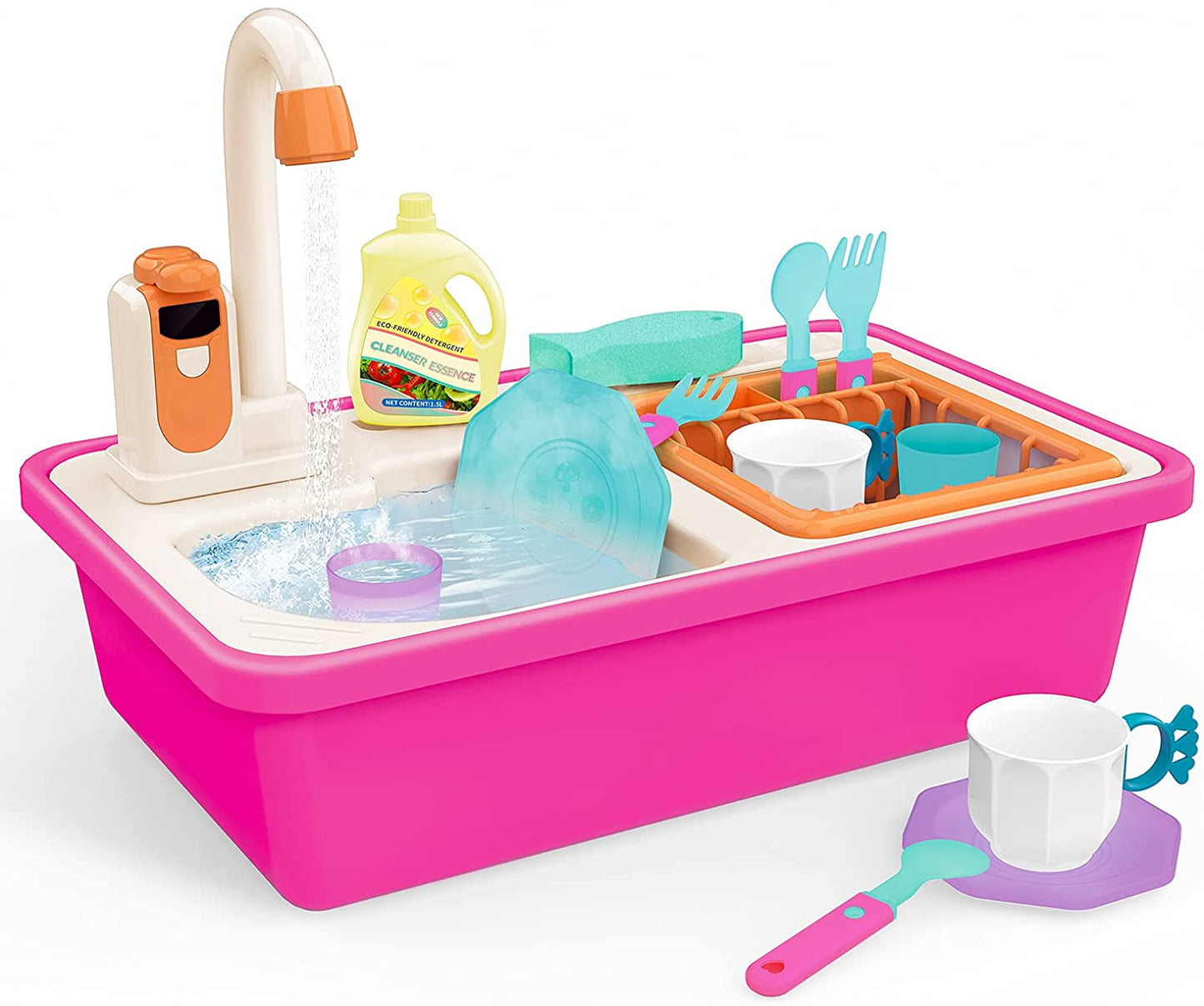 Kids Electric Kitchen Sink Playset