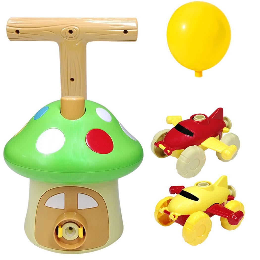 Mushroom Balloon Powered Car Set With Flying Rocket Launcher
