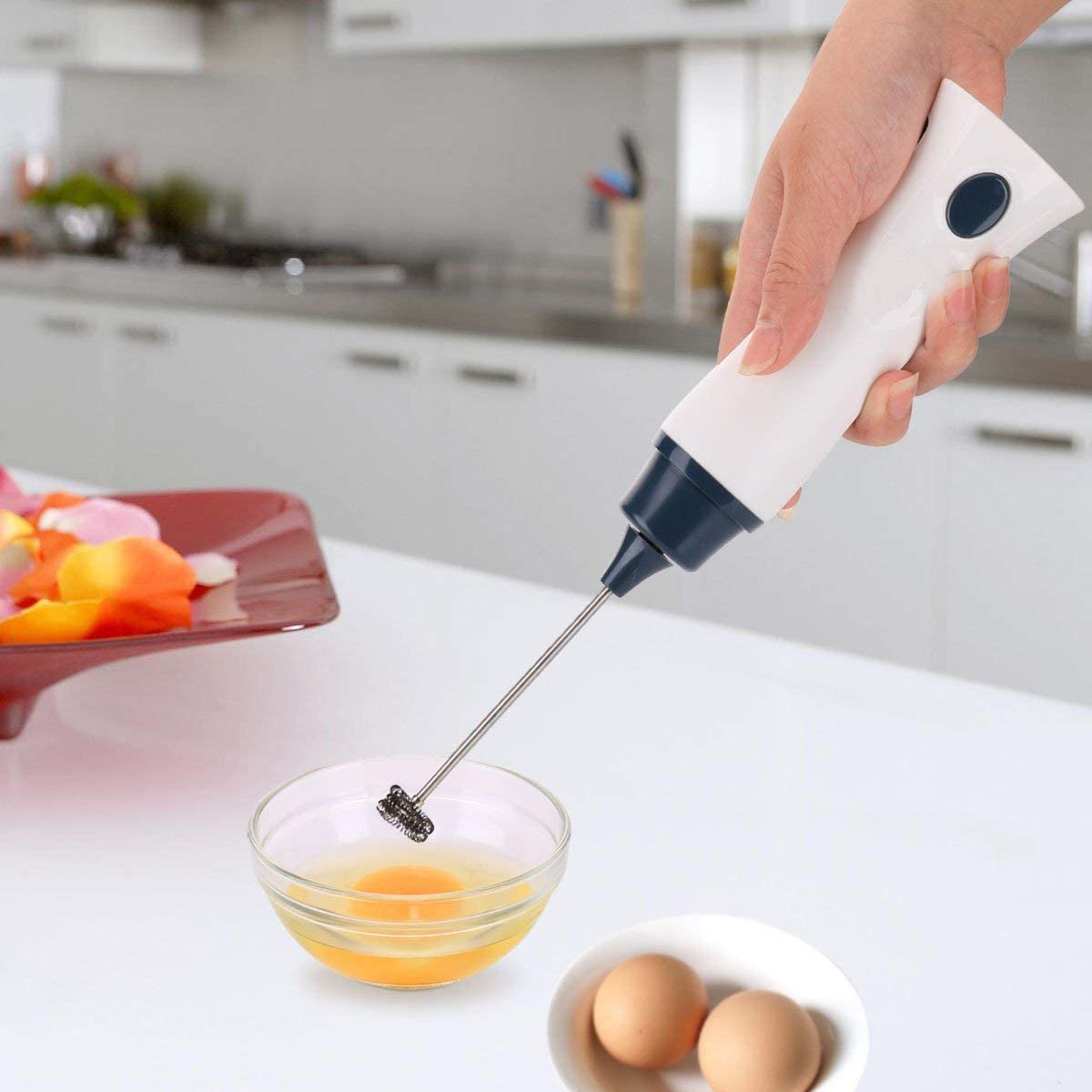 Rechargeable Eggbeater Stainless Milk Frother Foamer Blender