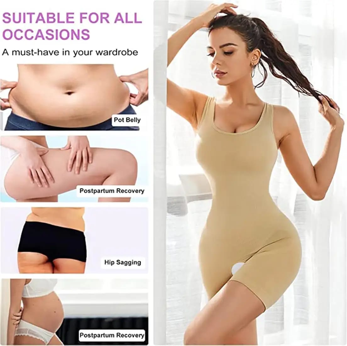 Premium Snatched Comfort-Strap Bodysuit (Open Crotch) | Instantly Smooth, Shape & Define Your Silhouette!