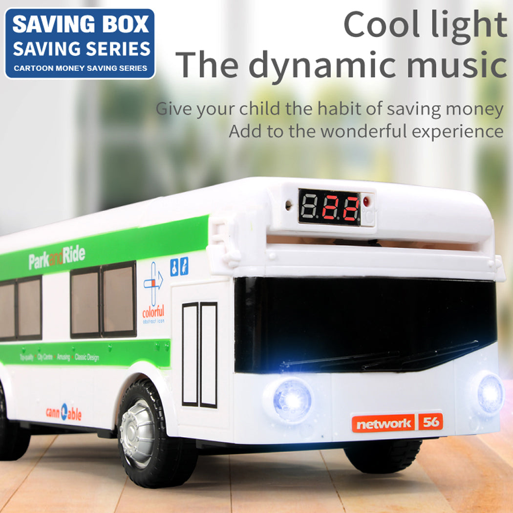 Bus Piggy Bank ATM With Light And Sound