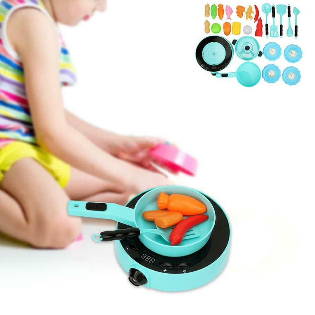 Electric Induction Cooker Toy Mini Home Appliances Kitchen Play Set