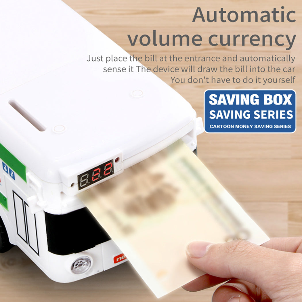 Bus Piggy Bank ATM With Light And Sound