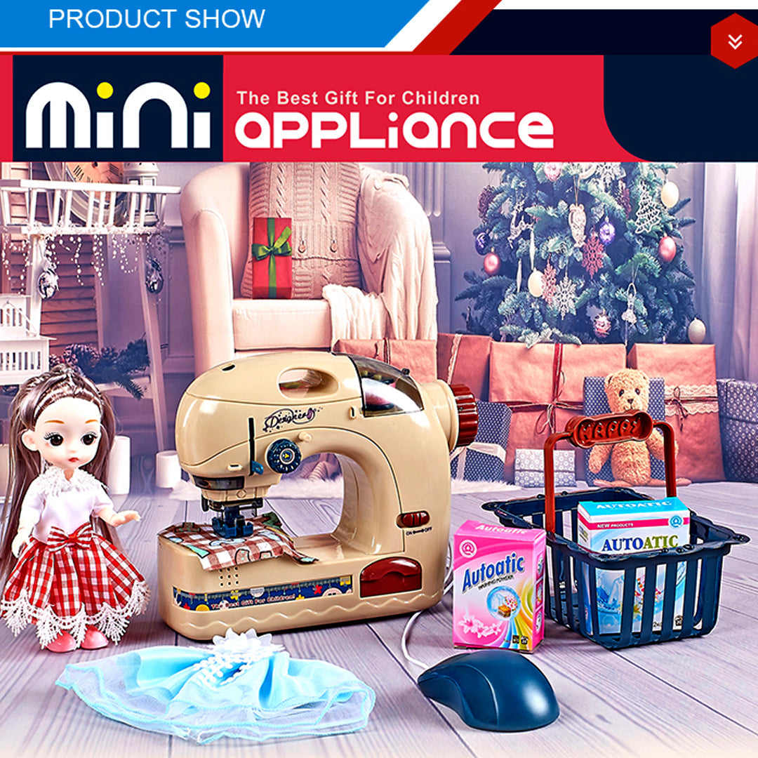 Battery Operated Mini Sewing Machine With Doll Set