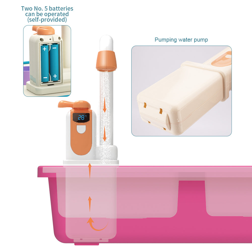 Kids Electric Kitchen Sink Playset