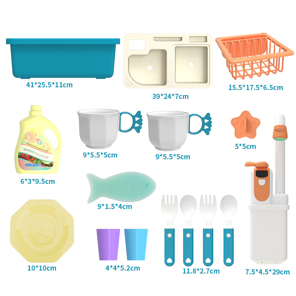 Kids Electric Kitchen Sink Playset