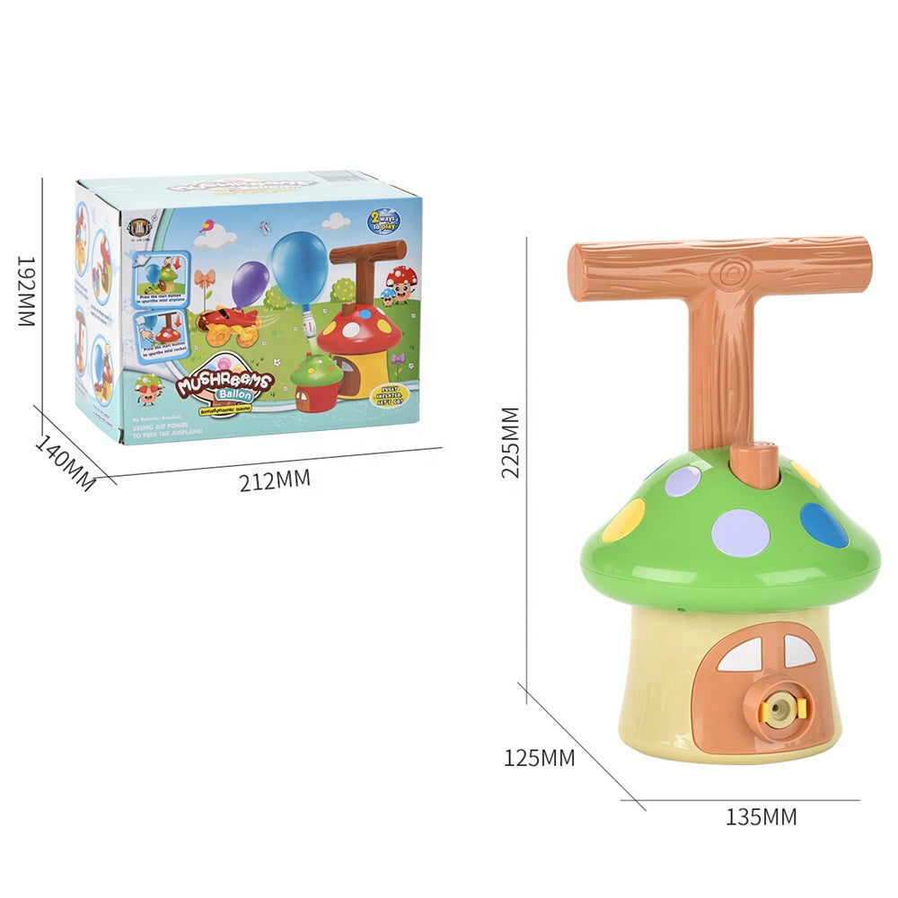 Mushroom Balloon Powered Car Set With Flying Rocket Launcher