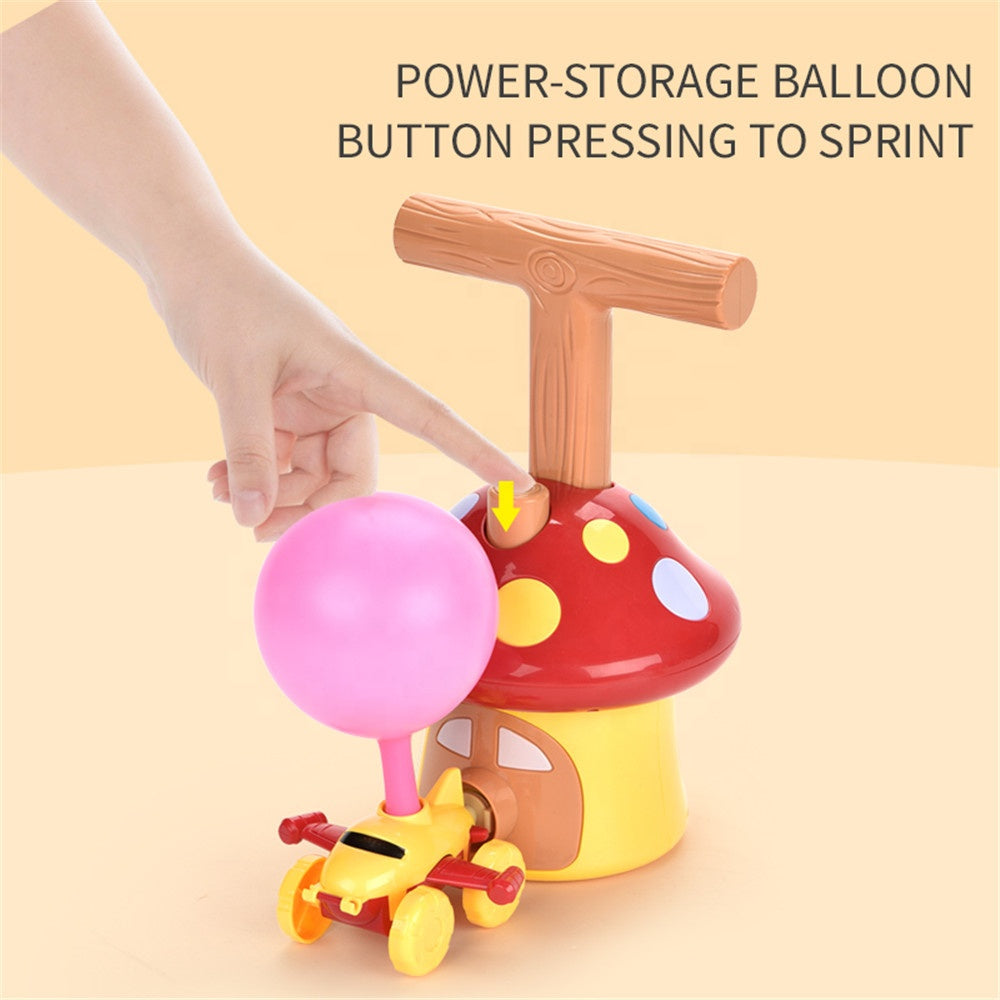 Mushroom Balloon Powered Car Set With Flying Rocket Launcher