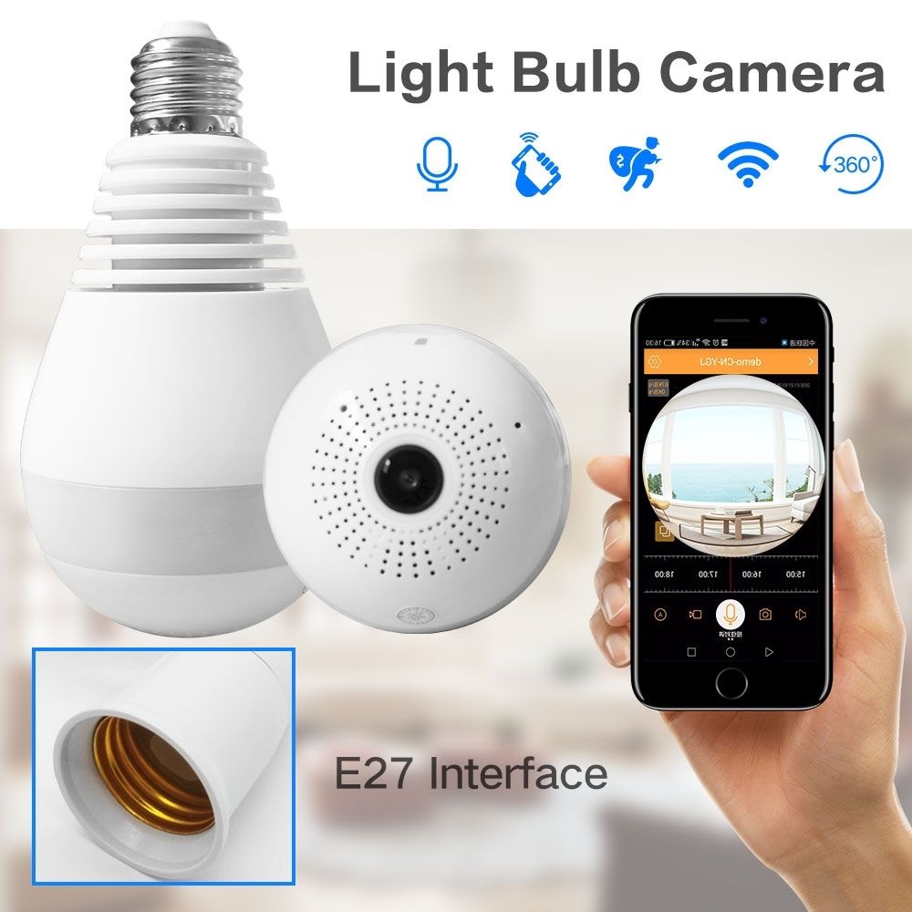 IP WIRELSS PANORAMIC BULB CAMERA 1080P HD 2MP - Techlojee