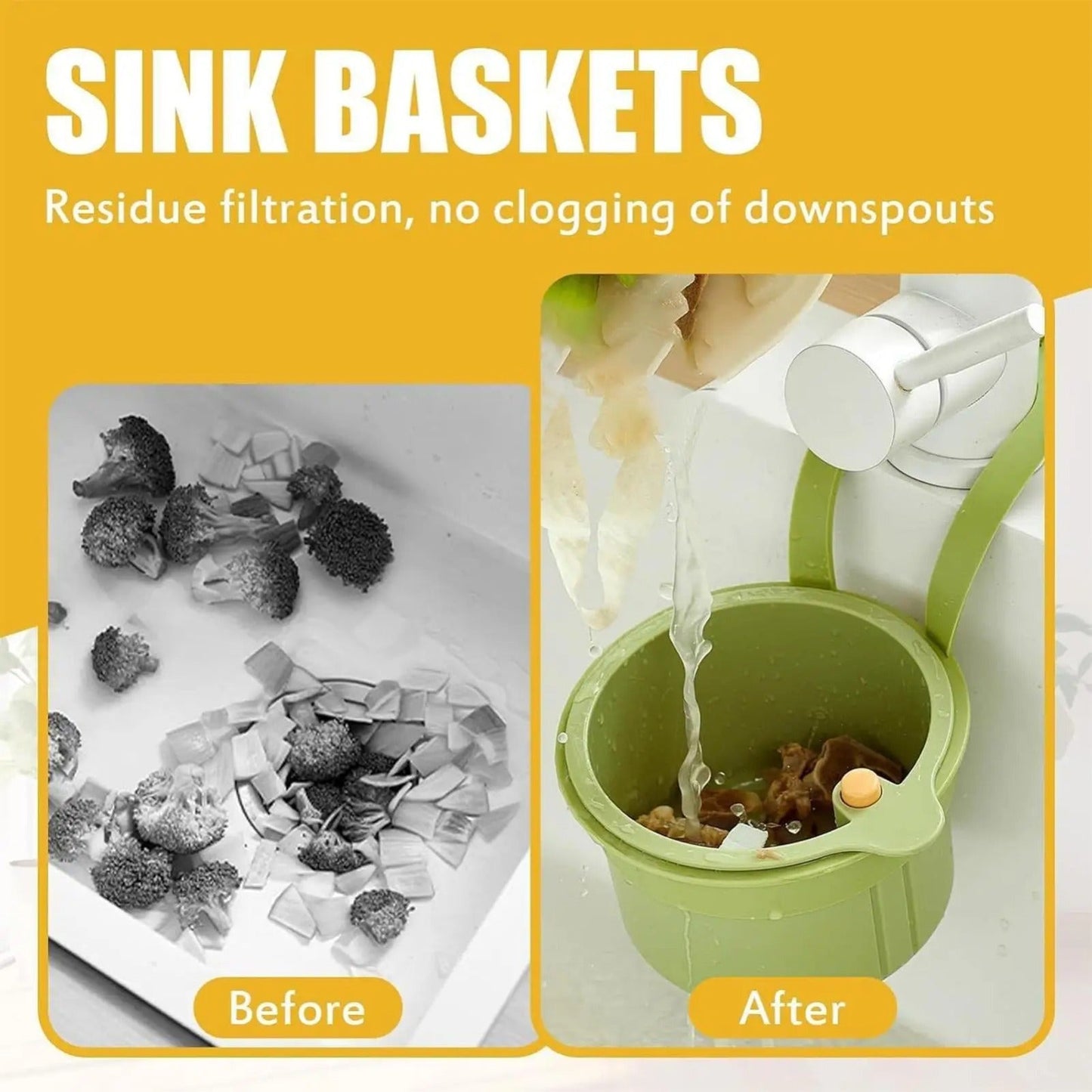 Sink Strainer Basket  with Removable Bottom