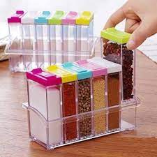 Seasoning Transparent Colorful Lid Kitchen Condiment Cruet Storage Container