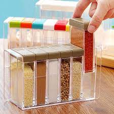 Seasoning Transparent Colorful Lid Kitchen Condiment Cruet Storage Container