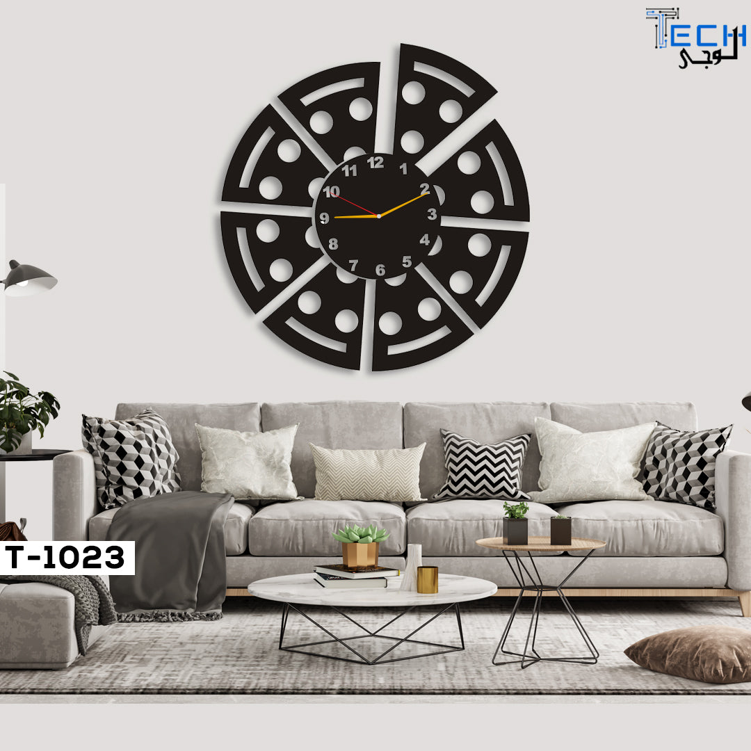 Wooden wall clock T-1023 Pizza