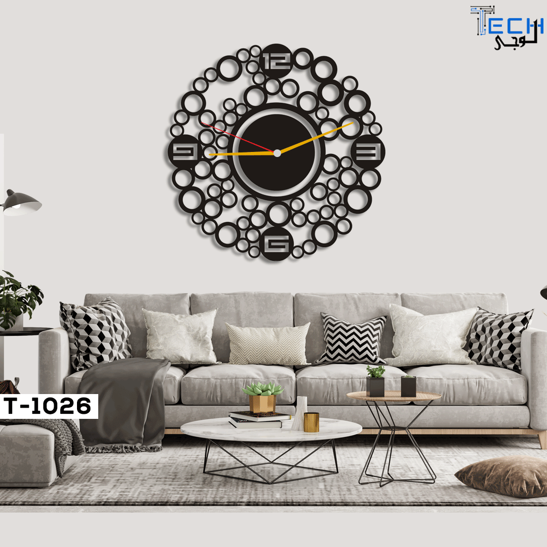 Wooden wall clock T-1026 Rings